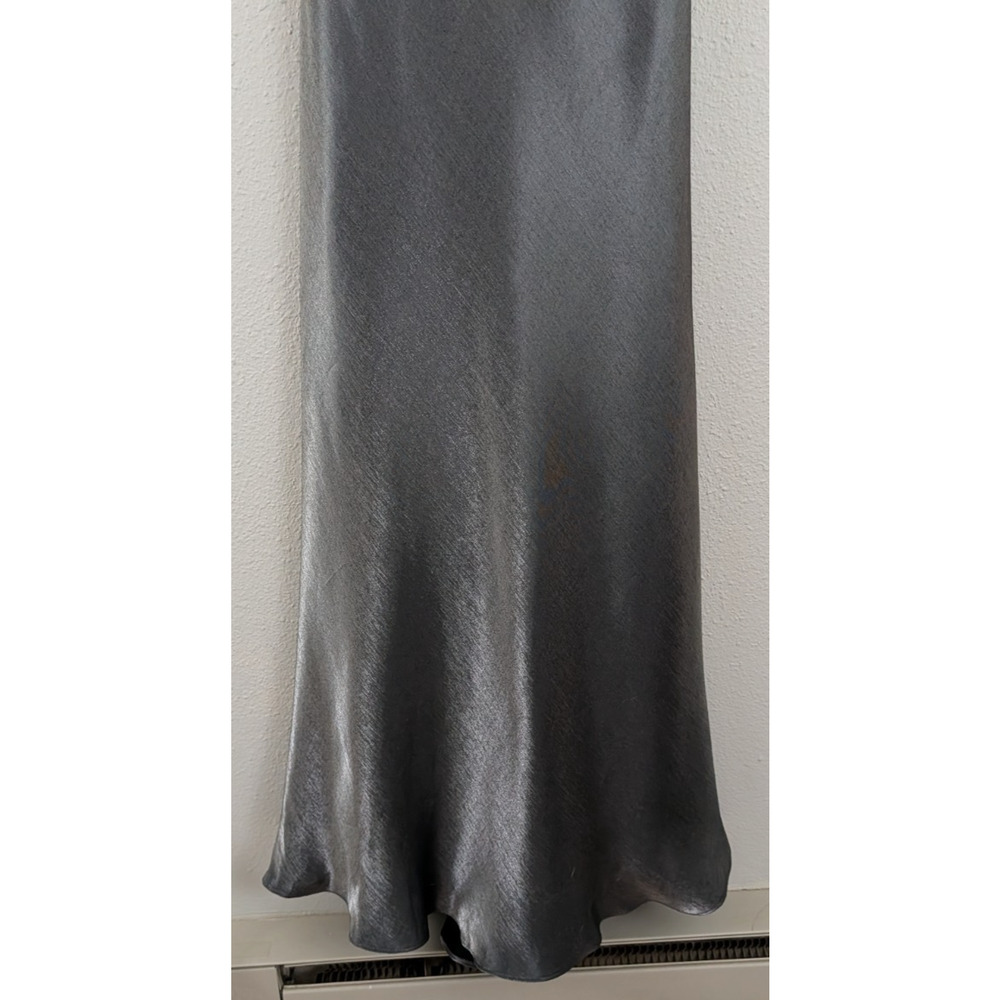 New Kamisato sz 4 Strappy Maxi Slip Dress satin silver gray lined Y2k 0210 - Picture 3 of 9